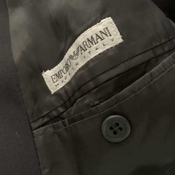 NEW EMPORIO ARMANI MEN’S BLACK WOOL SPORTS COAT BLAZER JACKET IT 54 L / US 44L - Picture 7 of 12